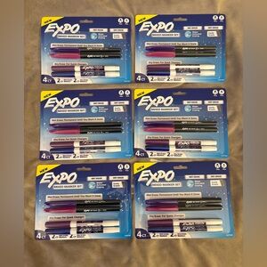 EXPO Mixed Marker Set, 4-Count Variety Pack- 6 packs!!
